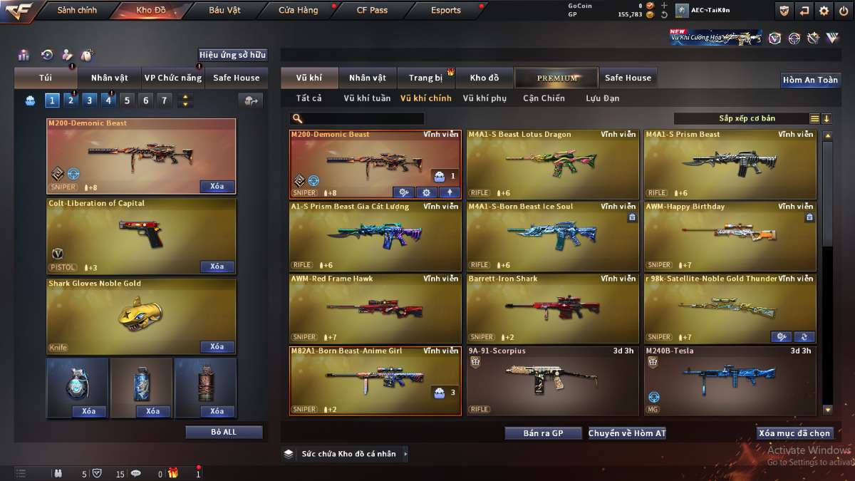shop acc cf uy tin gia re